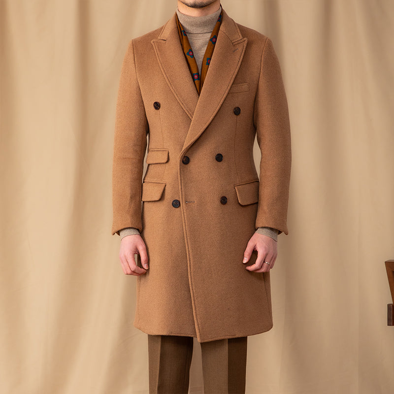 Firenze Wool Blend Double Breasted Polo Coat