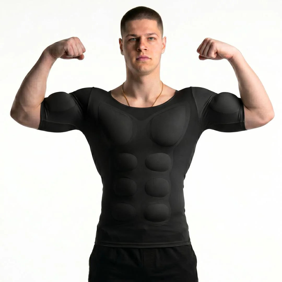 Maglia modellante nera indossata