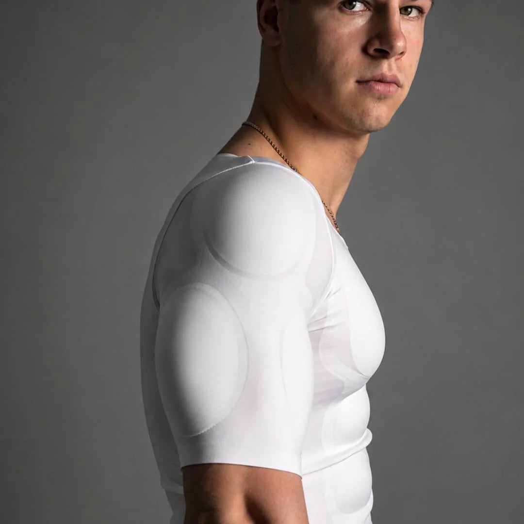 Maglia modellante bianca, profilo