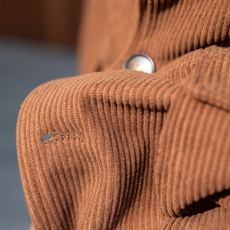 Oslo Corduroy Waisted Safari Jacket Lapel