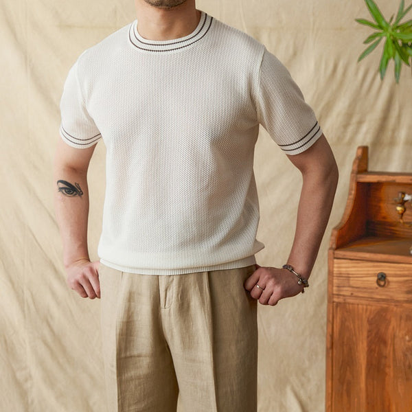 Alonso Crochet Knit Short Sleeve T-Shirt