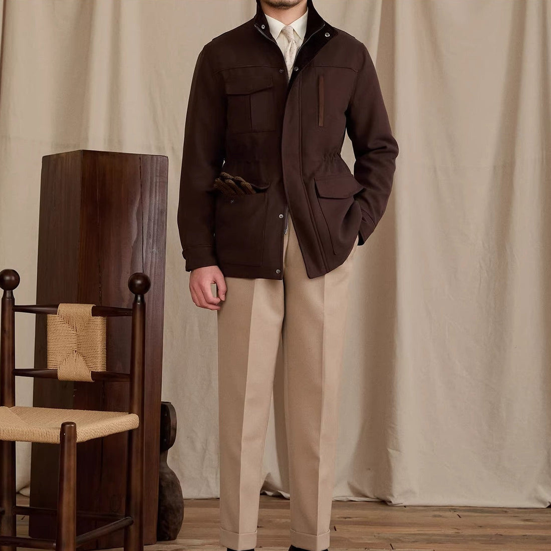 Belgravia Wool Blend Suede Trim Jacket