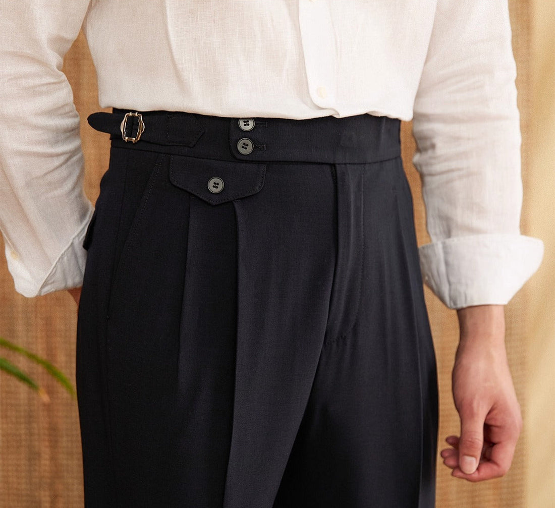 Catanzaro High Waisted Straight Fit Trousers